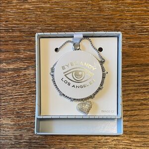 Eye Candy Silver Heart Bracelet